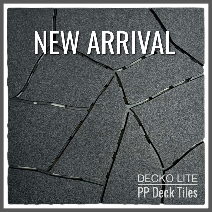 DECKO Lite PP Deck Tiles - GREYSTONE - Premium, 100% Recycled Polypropylene (Price/Tile) - deliveries start from end of April
