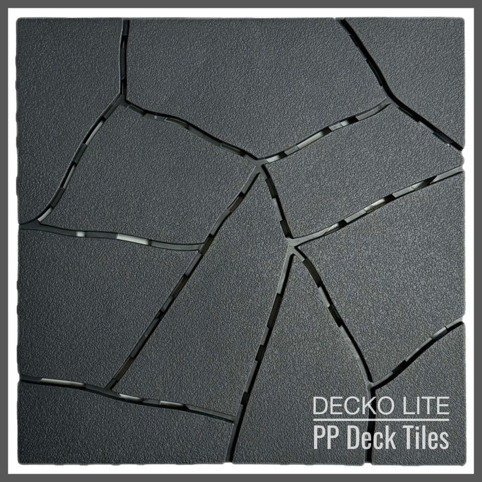 Ramp Edges for DECKO Lite PP Deck Tiles - GREYSTONE - Premium, 100% Recycled Polypropylene (One Piece) - deliveries start from end of April