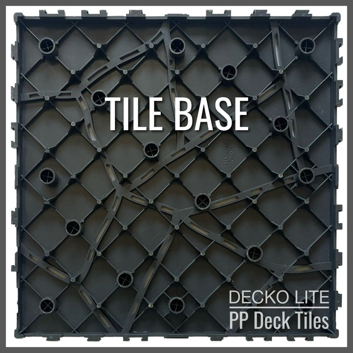 1 Box of 44 DECKO Lite PP Deck Tiles - GREYSTONE - Premium, 100% Recycled Polypropylene (total of 4.05 m2) - deliveries start from end of April