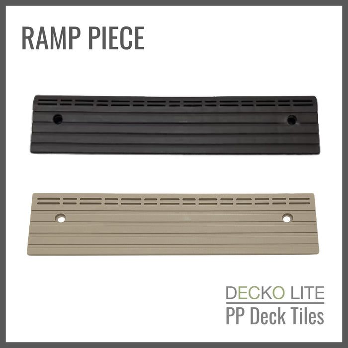Ramp Edges for DECKO Lite PP Deck Tiles - GREYSTONE - Premium, 100% Recycled Polypropylene (One Piece) - deliveries start from end of April