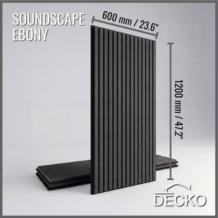 DECKO <b>SOUNDSCAPE</b> Akustisch Wand - <b>EBONY</b> - Lange - Preis/Karton mit 3 Paneele