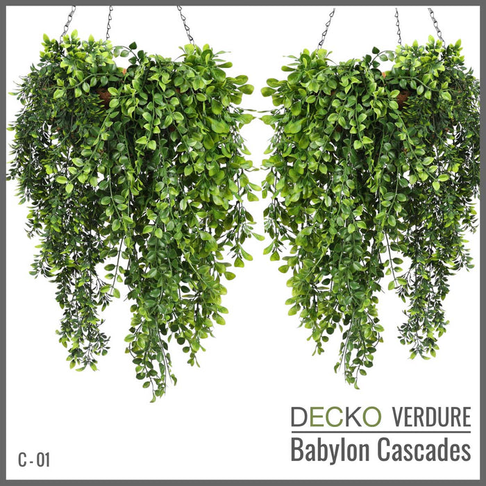 DECKO Verdure Babylon Cascades - <b>SENNA</b> - Kollektion aus 2 Sets von 3 verschiedenen künstlichen Hängepflanzen