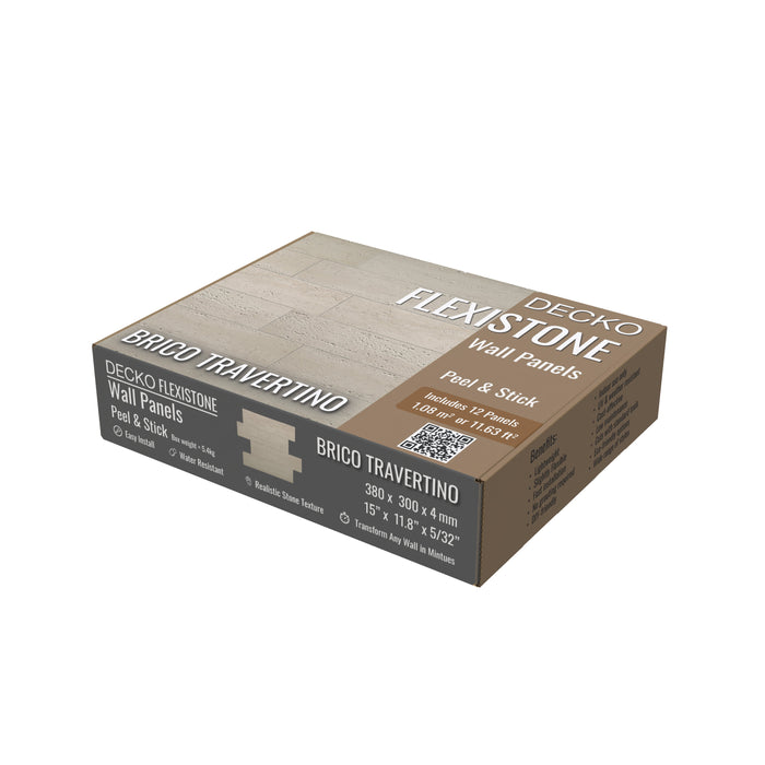 DECKO FLEXISTONE wall panel SAMPLE - BRICO TRAVERTINO - Free Shipping