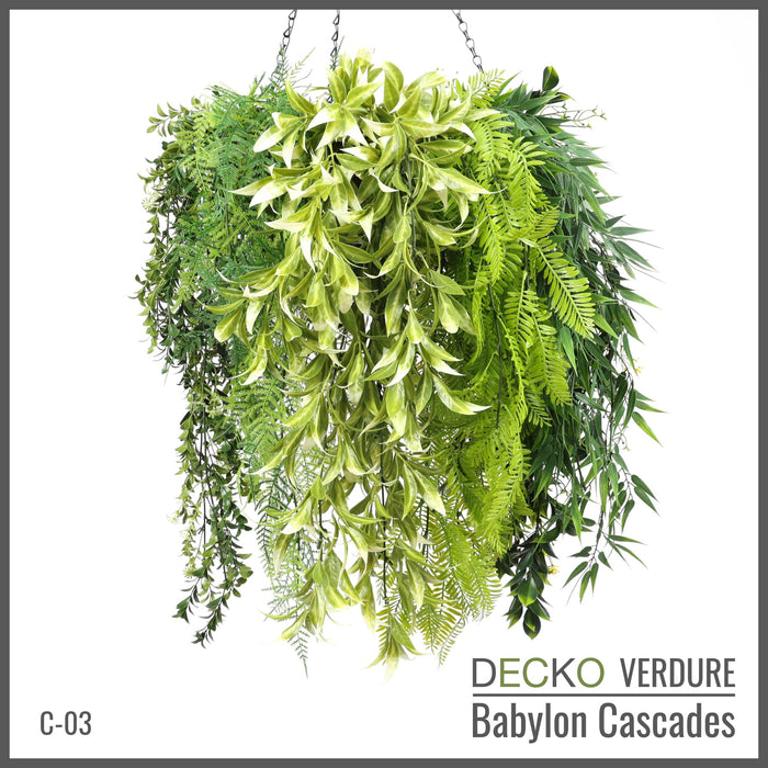 DECKO Verdure Babylon Cascades - <b>TROPICANA</b> - Collection of 6 different Artificial Hanging Plants