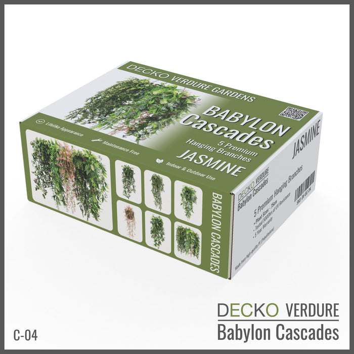 DECKO Verdure Babylon Cascades - <b>JASMINE</b> - Collection of 5 different Artificial Hanging Plants