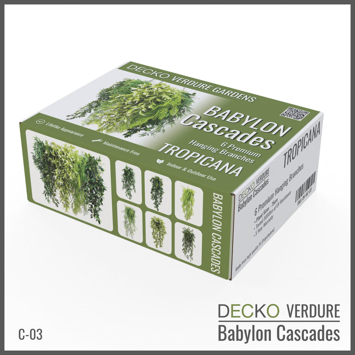 DECKO Verdure Babylon Cascades - <b>TROPICANA</b> - Collection of 6 different Artificial Hanging Plants