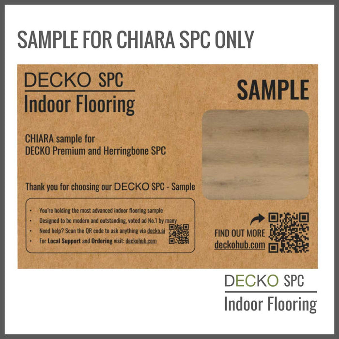 SPC Hybrid Vinyl Plank Flooring  <b>CHIARA Colour Sample </b> | DECKO - Free Delivery (€3.60 Handling fee)