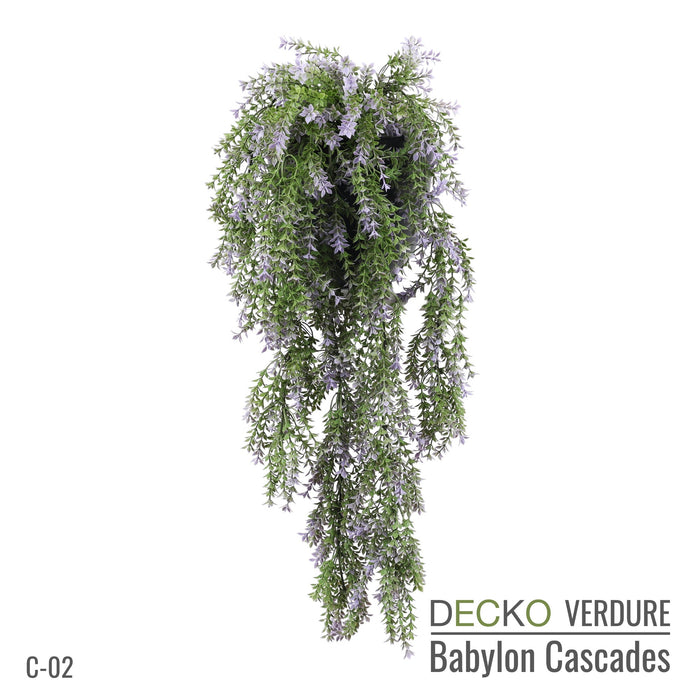 DECKO Verdure Babylon Cascades - <b>VIOLA</b> - Collection of 6 different Artificial Hanging Plants