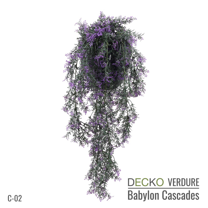 DECKO Verdure Babylon Cascades - <b>VIOLA</b> - Collection of 6 different Artificial Hanging Plants