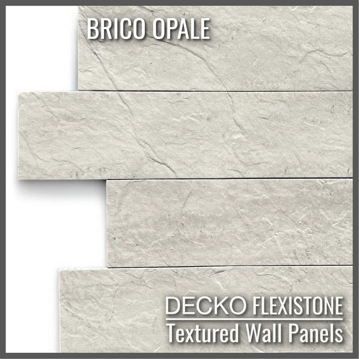DECKO Flexistone Stone Wall Panels - BRICO OPALE - Box of 12 Interlocking Peel-and-Stick Panels
