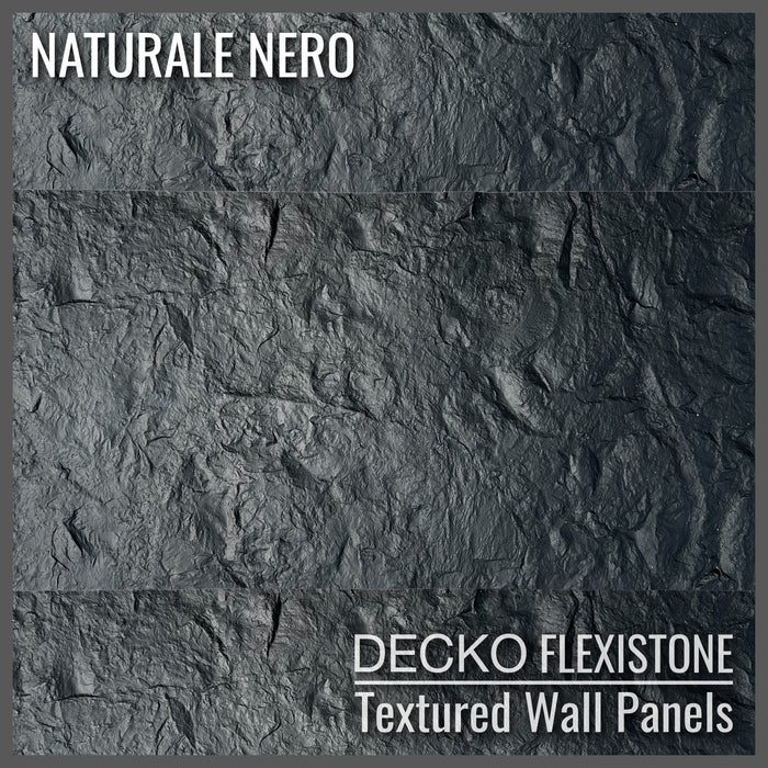 DECKO Flexistone Stone Wall Panels - NATURALE NERO - Box of 10 600x300mm Panels