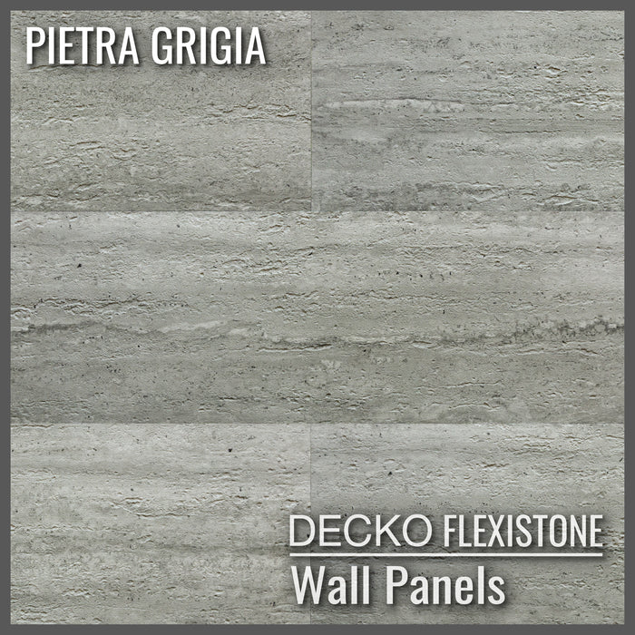 DECKO Flexistone Wand Paneele - <b>PIETRA GRIGIA</b> - Karton von 16 900x300mm Paneele