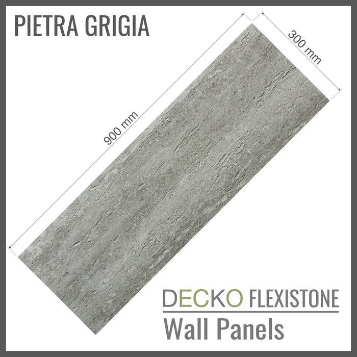 DECKO Flexistone Wand Paneele - <b>PIETRA GRIGIA</b> - Karton von 16 900x300mm Paneele
