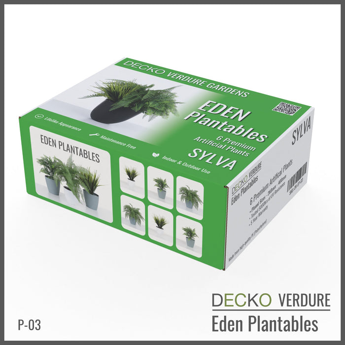 DECKO Verdure Eden Plantables - <b>SYLVA</b> - Collection of 2 Sets of 3 different Artificial Plantable Plants