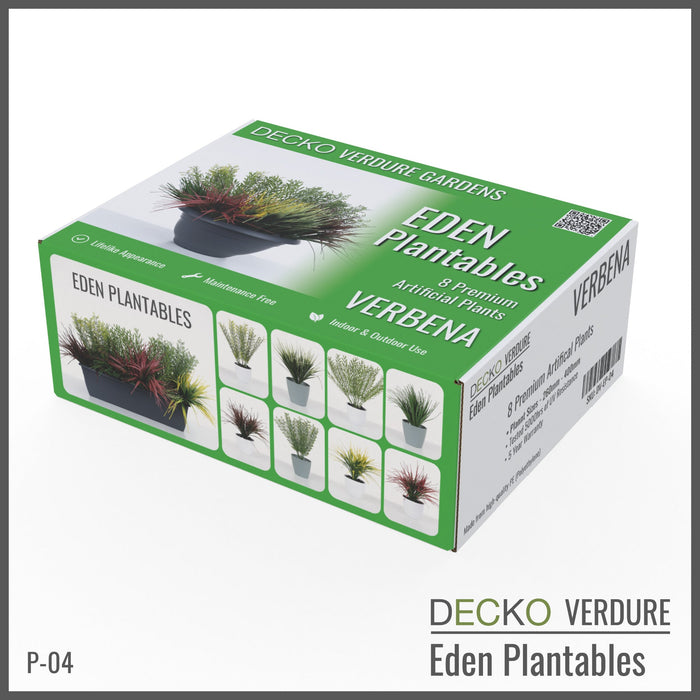 DECKO Verdure Eden Plantables - <b>VERBENA</b> - Collection of 8 different Artificial Plantable Plants