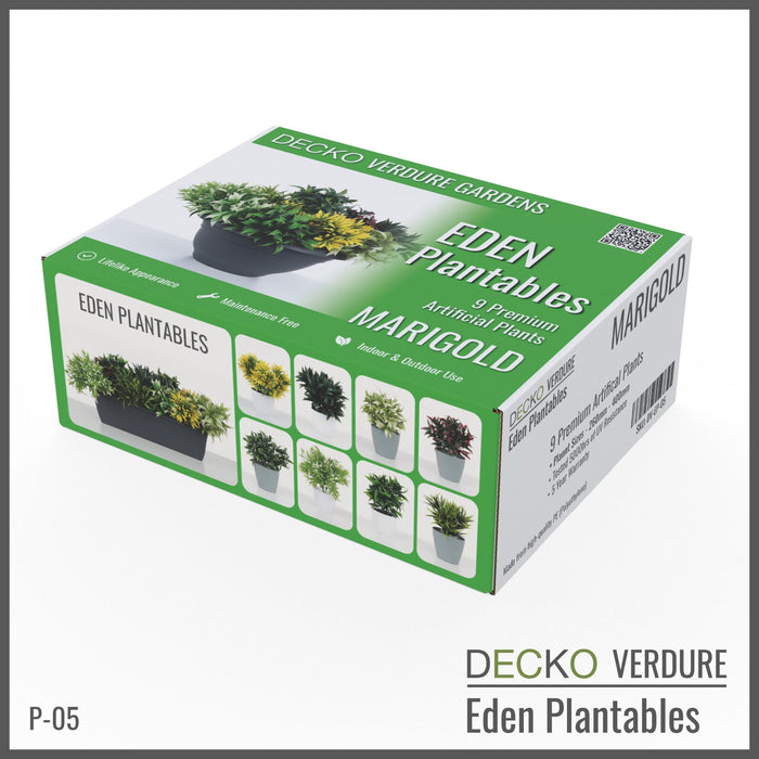 DECKO Verdure Eden Plantables - <b>MARIGOLD</b> - Collection of 9 different Artificial Plantable Plants