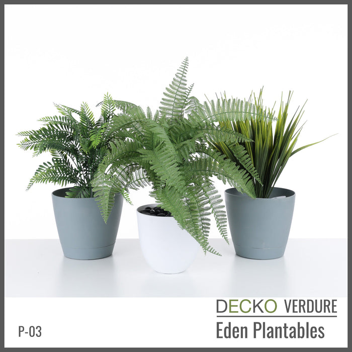 DECKO Verdure Eden Plantables - <b>SYLVA</b> - Collection of 2 Sets of 3 different Artificial Plantable Plants