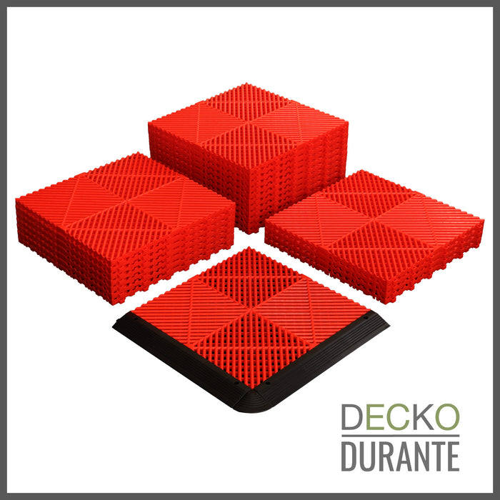 DECKO <b>DURANTE</b> Garage Tile - <b>RED</b> - 400/400/18 - Price/Tile