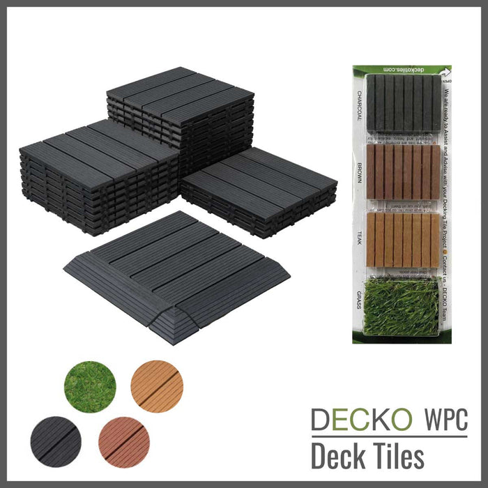 DECKO Premium Tiles - <b>CHARCOAL</b> - 300/300/20 - Price/Tile