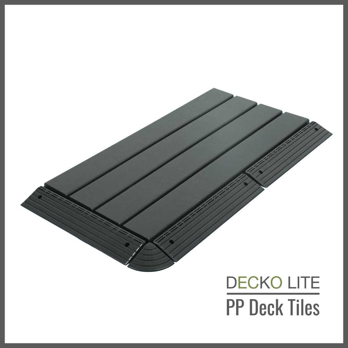 Ramp Edges for DECKO Lite PP Deck Tiles - with Recycled Premium Polypropylene (One Piece)
