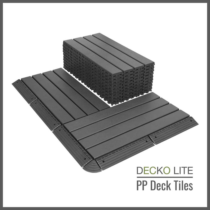 <b>MUSTER PAKET</b> von PP Deck Fliesen, Ramp Edges und Corners - Klick PP Bodenbelag | DECKO Lite - Kostenlos Versand
