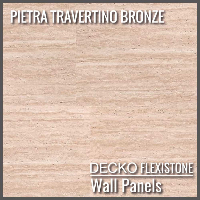 DECKO Flexistone Wand Paneele - <b>PIETRA TRAVERTINO BRONZE</b> - Karton mit 16 Paneelen (300x900mm)
