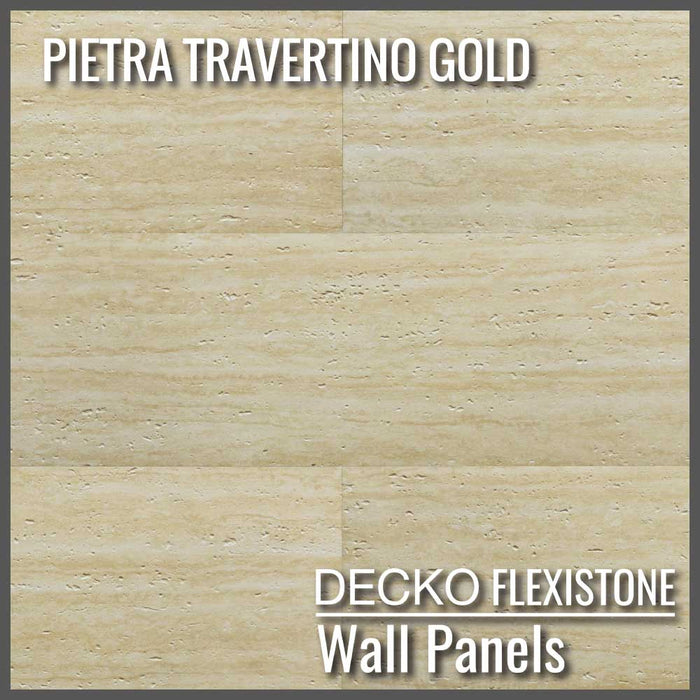 DECKO Flexistone Wand Paneele - <b>PIETRA TRAVERTINO GOLD</b> - Karton mit 16 Paneelen (300x900mm)