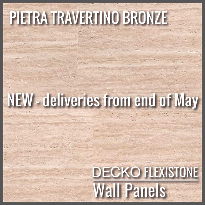 DECKO Flexistone Wand Paneele - <b>PIETRA TRAVERTINO BRONZE</b> - Karton mit 16 Paneelen (300x900mm)