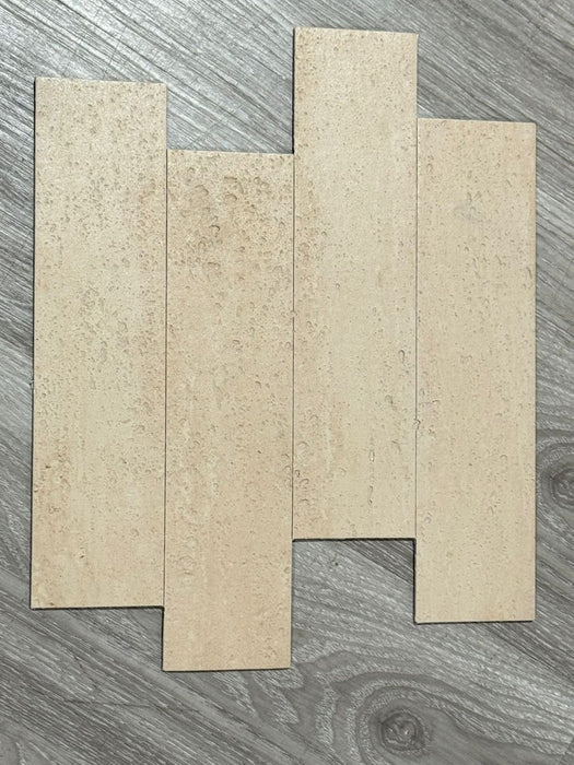 DECKO Flexistone Wall Panels - <b>BRICO TRAVERTINO</b> - Box of 12 Interlocking Peel-and-Stick Panels