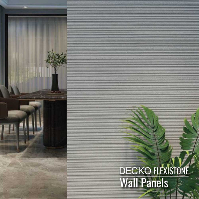 Flexible 3D Stone Wall Panels - <b> DECKO Flexistone - MAXI RIGATO</b> - Custom sizes up to 3000x1200mm