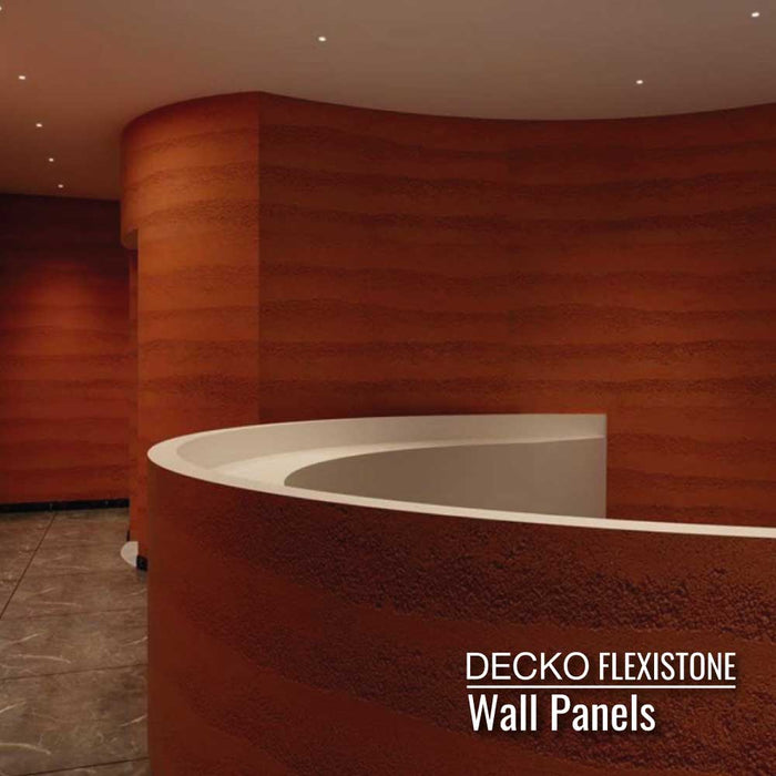 Flexibel 3D Stein Wand Paneele - <b> DECKO Flexistone - MAXI TERRA </b> - Individuell Größen hoch zu 3000x1200mm