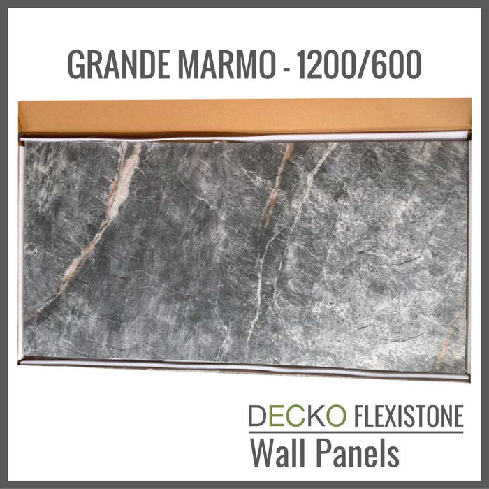 DECKO Flexistone Wall Panels - <b>GRANDE MARMO</b> - Box of 5 1200x600mm Panels