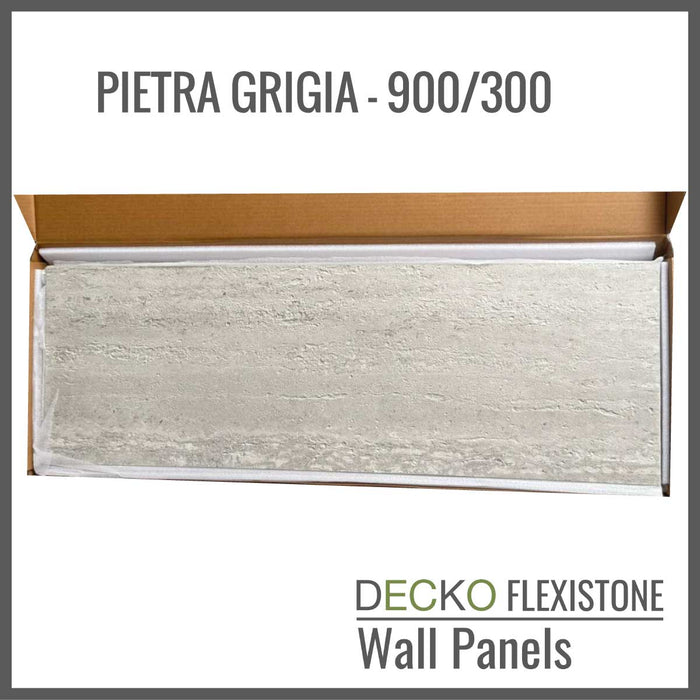 DECKO Flexistone Stone Wall Panels - PIETRA GRIGIA - Box of 16 900x300mm Panels
