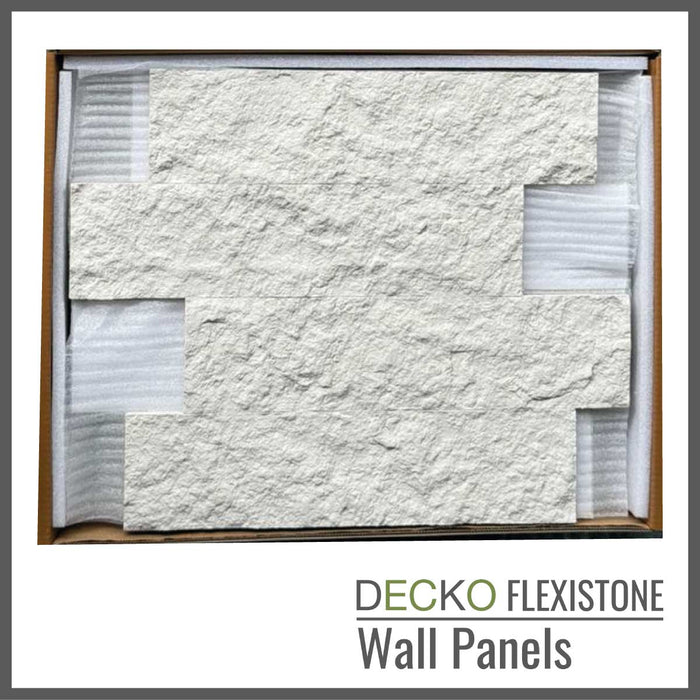 DECKO Flexistone Stone Wall Panels - BRICO NATURALE - Box of 12 Interlocking Peel-and-Stick Panels