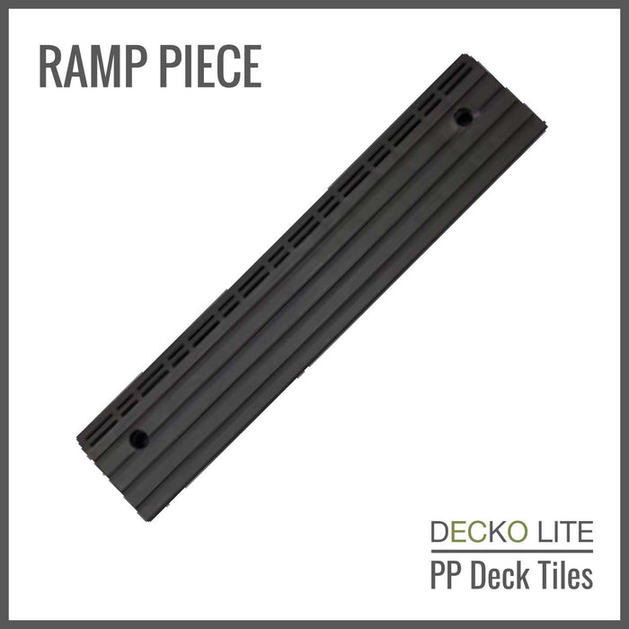 Ramp Edges for DECKO Lite PP Deck Tiles - GREYSTONE - Premium, 100% Recycled Polypropylene (One Piece) - deliveries start from end of April