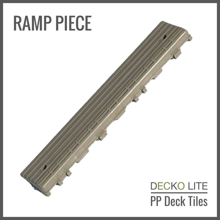 Ramp Edges for DECKO Lite PP Deck Tiles - GREYSTONE - Premium, 100% Recycled Polypropylene (One Piece) - deliveries start from end of April