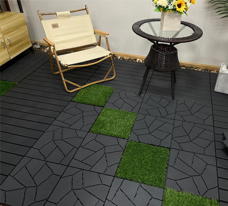 Corner Ramp Edges for DECKO Lite PP Deck Tiles - GREYSTONE - Premium, 100% Recycled Polypropylene (One Piece) - deliveries start from end of April