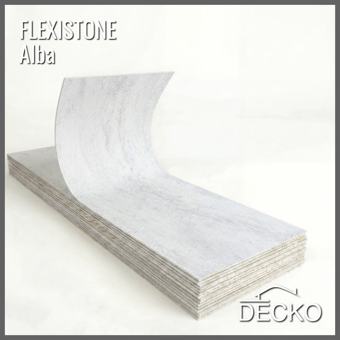 DECKO Flexistone Wand Paneele - <b>PIETRA ALBA</b> - Karton von 16 Paneele 900x300mm