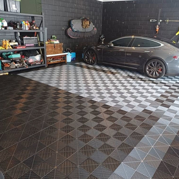 DECKO <b>DURANTE</b> Garage Tile - <b>BLACK</b> - 400/400/18 - Price/Tile
