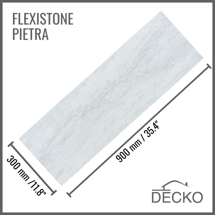 DECKO Flexistone Wand Paneele - <b>PIETRA ALBA</b> - Karton von 16 Paneele 900x300mm