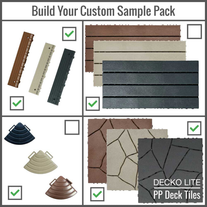 Deck Fliesen - Build Ihre Own <b>MUSTER PAKET</b> - Klick PP Bodenbelag | DECKO Lite - Vollständig Erstattungsfähig (hoch zu 6 items)