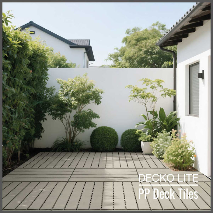 Deck Tiles - <b>BEIGESLAT</b> - Interlocking PP Flooring, with Recycled Premium Polypropylene | DECKO Lite (608x304x20 mm tile) - (One Piece)